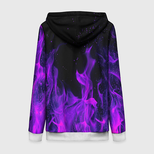 Женская толстовка на молнии ФИОЛЕТОВЫЙ ОГОНЬ / 3D-Белый – фото 2