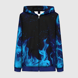 Толстовка на молнии женская СИНИЙ ОГОНЬ, цвет: 3D-синий