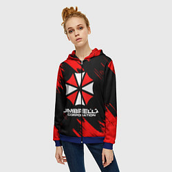 Толстовка на молнии женская Umbrella Corporation, цвет: 3D-синий — фото 2