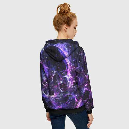 Женская толстовка на молнии SPACE / 3D-Черный – фото 4