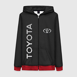 Толстовка на молнии женская Toyota CARBON, цвет: 3D-красный