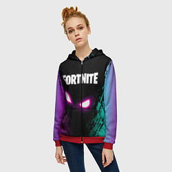 Толстовка на молнии женская FORTNITE, цвет: 3D-красный — фото 2