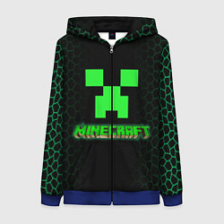 Толстовка на молнии женская Minecraft, цвет: 3D-синий
