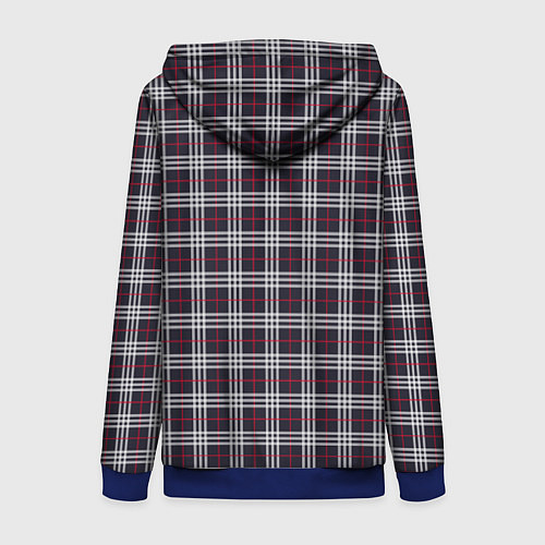 Женская толстовка на молнии Классические в клеточку / 3D-Синий – фото 2