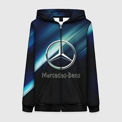 Толстовка на молнии женская Mercedes, цвет: 3D-черный