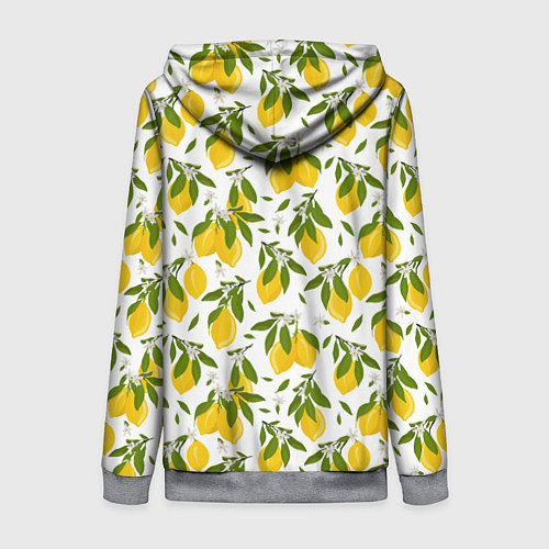 Женская толстовка на молнии Лимоны / 3D-Меланж – фото 2