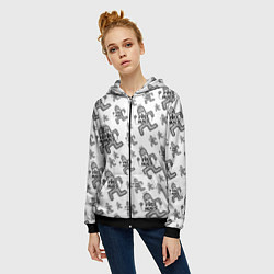 Толстовка на молнии женская FREE HUGS, цвет: 3D-черный — фото 2