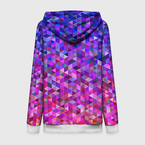 Женская толстовка на молнии Треугольники мозаика пиксели / 3D-Белый – фото 2