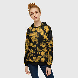 Толстовка на молнии женская Тай Дай, цвет: 3D-черный — фото 2