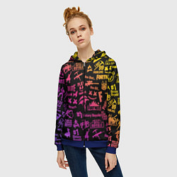 Толстовка на молнии женская FORTNITE PARTY EVENT, цвет: 3D-синий — фото 2