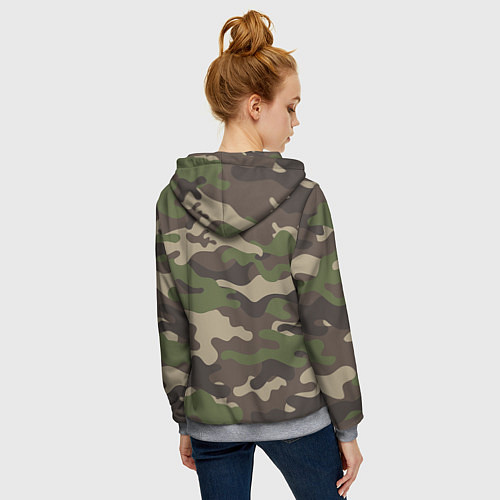 Женская толстовка на молнии МИЛИТАРИ / 3D-Меланж – фото 4