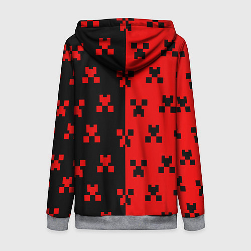 Женская толстовка на молнии MINECRAFT CREEPER / 3D-Меланж – фото 2