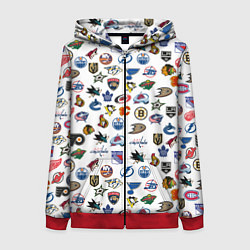 Толстовка на молнии женская NHL PATTERN Z, цвет: 3D-красный