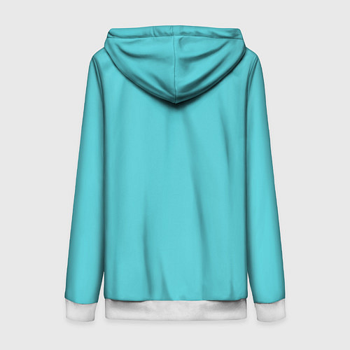 Женская толстовка на молнии Бирюза / 3D-Белый – фото 2