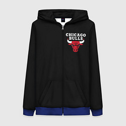 Толстовка на молнии женская CHICAGO BULLS, цвет: 3D-синий