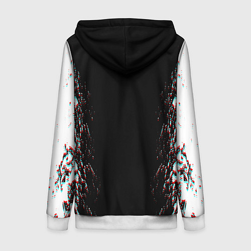 Женская толстовка на молнии CYBERPUNK 2077 SAMURAI GLITCH / 3D-Белый – фото 2