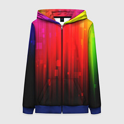 Толстовка на молнии женская АБСТРАКТНЫЕ КРАСКИ, цвет: 3D-синий