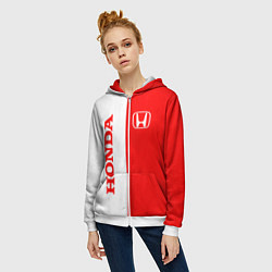 Толстовка на молнии женская HONDA, цвет: 3D-белый — фото 2