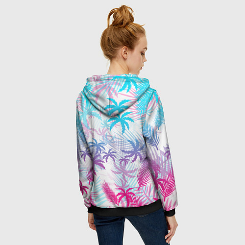 Женская толстовка на молнии GTA VICE CITY / 3D-Черный – фото 4