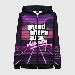 Толстовка на молнии женская GTA VICE CITY, цвет: 3D-черный