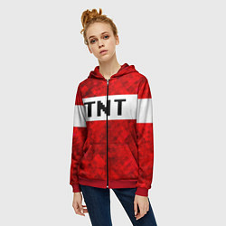 Толстовка на молнии женская Minecraft, цвет: 3D-красный — фото 2