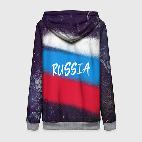 Женская толстовка на молнии Russia Bear / 3D-Меланж – фото 2
