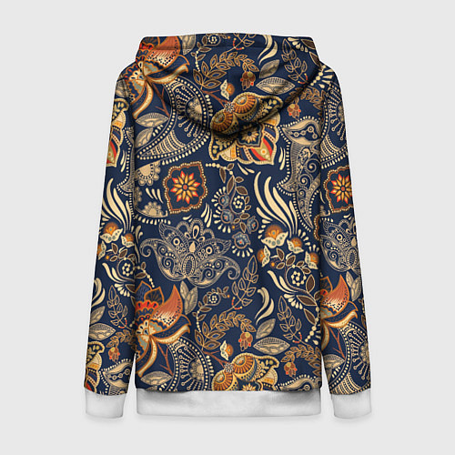 Женская толстовка на молнии Узор орнамент цветы этно / 3D-Белый – фото 2