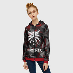 Толстовка на молнии женская The Witcher, цвет: 3D-красный — фото 2