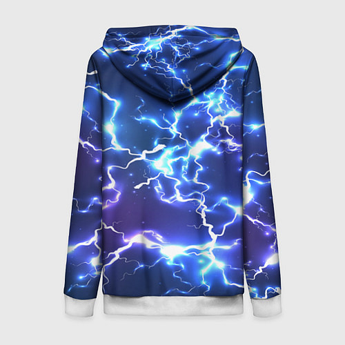 Женская толстовка на молнии СВЕТЯЩИЕСЯ МОЛНИИ / 3D-Белый – фото 2