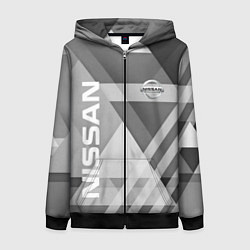 Толстовка на молнии женская NISSAN, цвет: 3D-черный