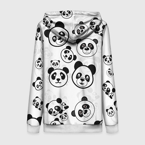 Женская толстовка на молнии Панды / 3D-Белый – фото 2