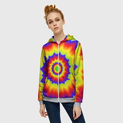 Толстовка на молнии женская Tie-Dye, цвет: 3D-меланж — фото 2
