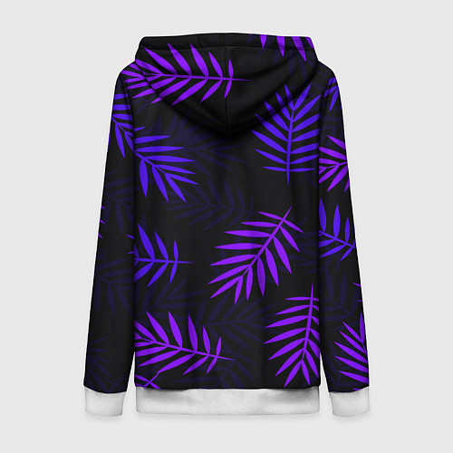 Женская толстовка на молнии НЕОНОВЫЕ ТРОПИКИ / 3D-Белый – фото 2
