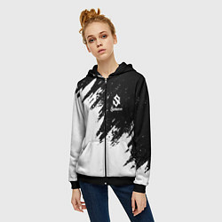 Толстовка на молнии женская Sabaton, цвет: 3D-черный — фото 2