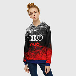 Толстовка на молнии женская AUDI, цвет: 3D-синий — фото 2