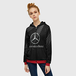 Толстовка на молнии женская MERCEDES, цвет: 3D-красный — фото 2