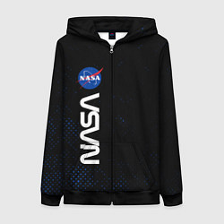 Толстовка на молнии женская NASA НАСА, цвет: 3D-черный