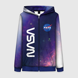 Толстовка на молнии женская NASA НАСА, цвет: 3D-синий