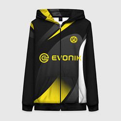 Толстовка на молнии женская BORUSSIA DORTMUND, цвет: 3D-черный