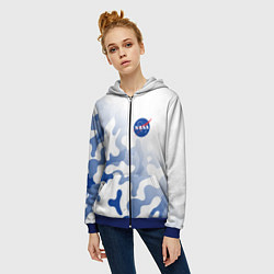 Толстовка на молнии женская NASA НАСА, цвет: 3D-синий — фото 2