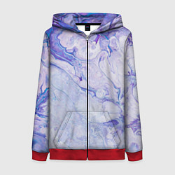 Женская толстовка на молнии Разводы сиреневой краской