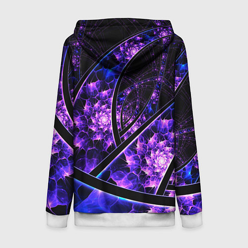 Женская толстовка на молнии Фрактал линии / 3D-Белый – фото 2
