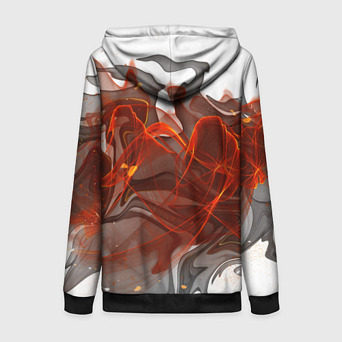 Женская толстовка на молнии ОГОНЬ / 3D-Черный – фото 2