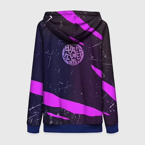 Женская толстовка на молнии BTS / 3D-Синий – фото 2