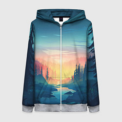 Толстовка на молнии женская Природа, цвет: 3D-меланж