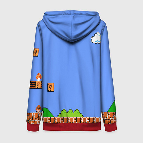 Женская толстовка на молнии Mario / 3D-Красный – фото 2