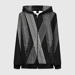 Женская толстовка на молнии Следы шин