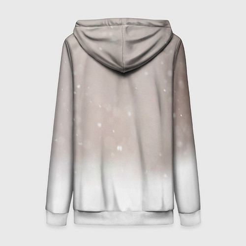 Женская толстовка на молнии Лиса и снег / 3D-Белый – фото 2