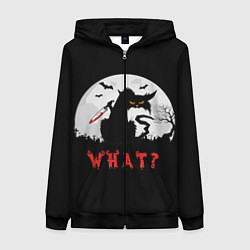 Женская толстовка на молнии What Cat Halloween