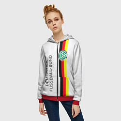 Толстовка на молнии женская СБОРНАЯ ГЕРМАНИЯ, цвет: 3D-красный — фото 2